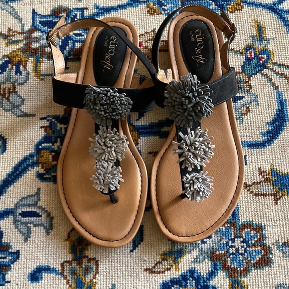 Black and Grey Sandals - Picture 2 of 7